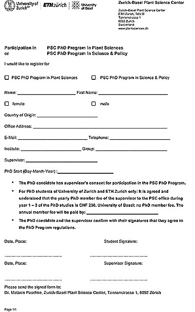 Plant Science PhD Application